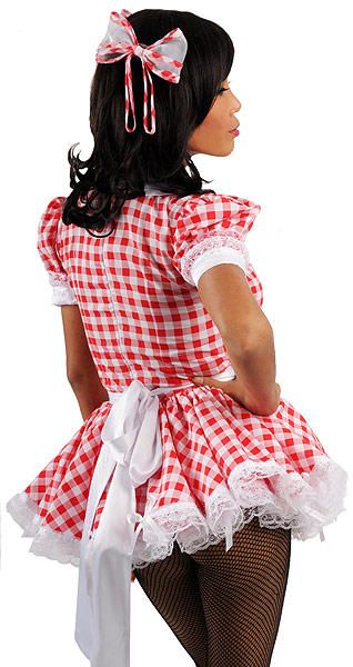 daisy gingham sissy maid uniform 2