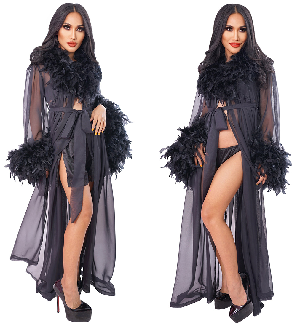 Hollywood gown feathered sat942 001