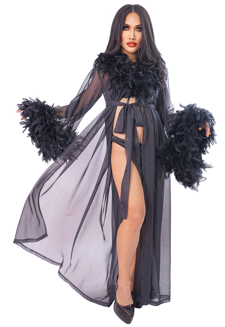 Hollywood gown feathered sat942 002